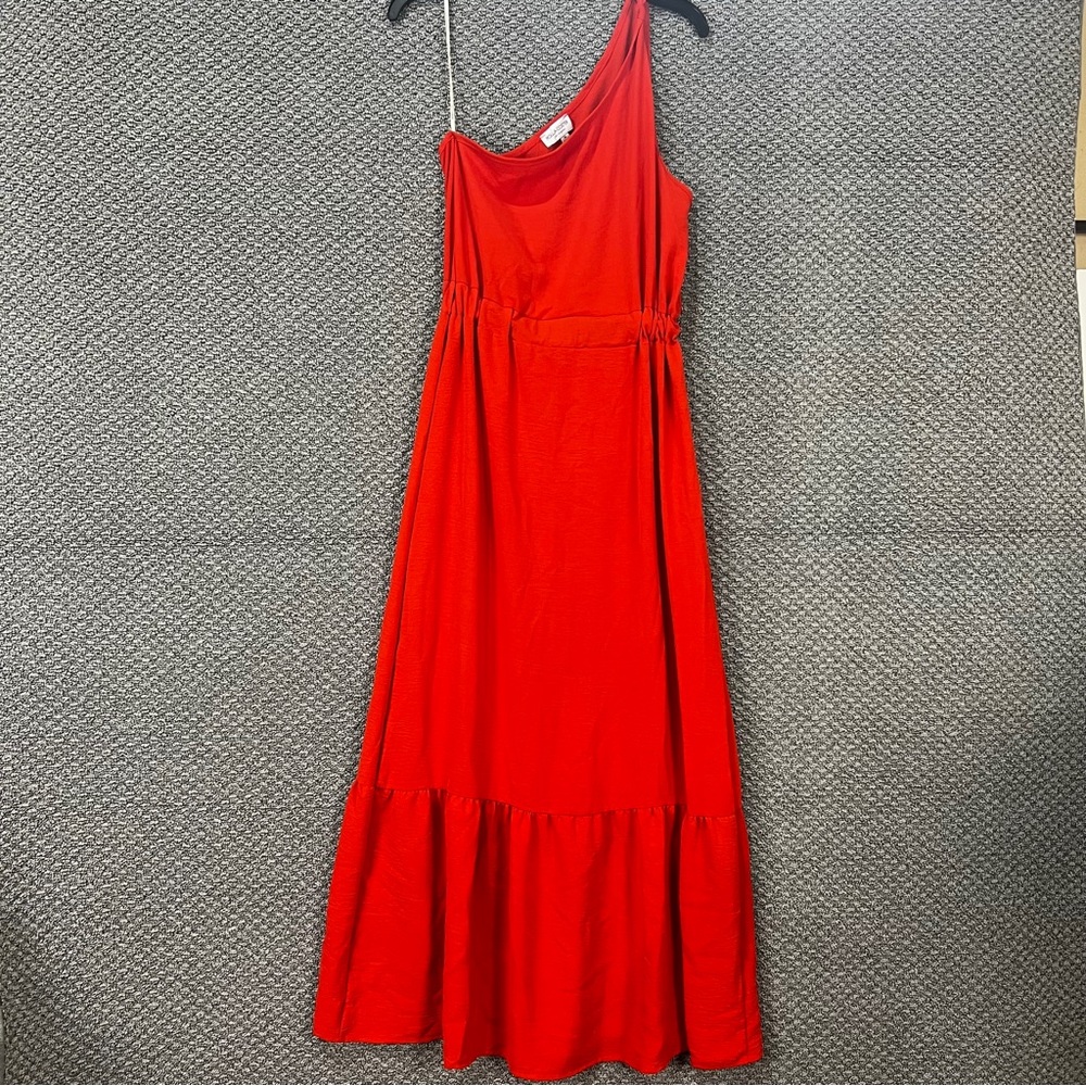 Rolla Coster Red Ruffled One Shoulder Cocktail Dress